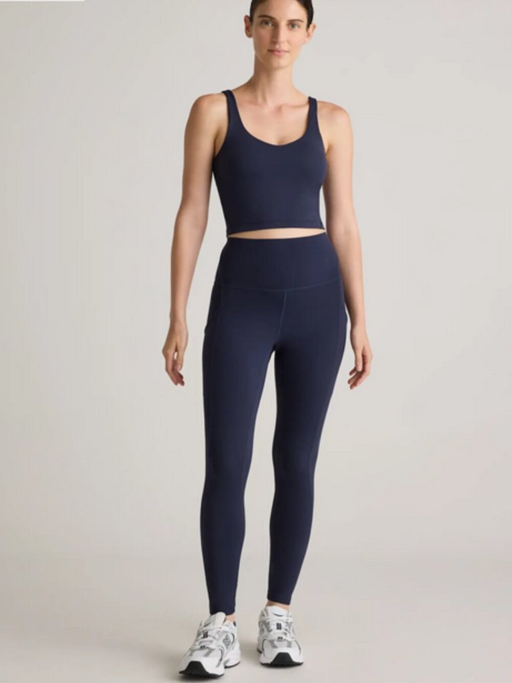 Quince Navy High-Waist Leggings